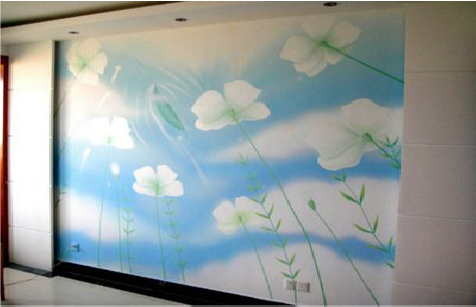 漳平画墙绘怎么画好白云的蓬松感？