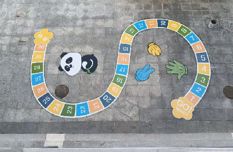 漳平地面游戏彩绘