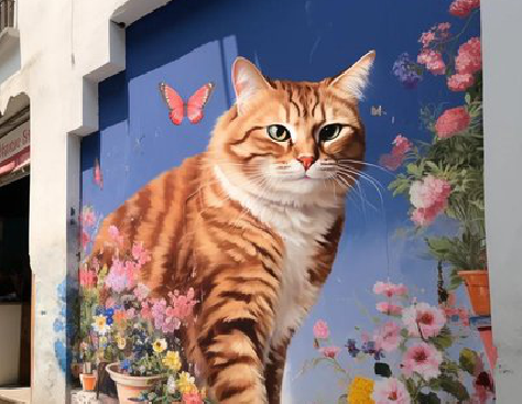 漳平自己绘制有个性的手绘墙