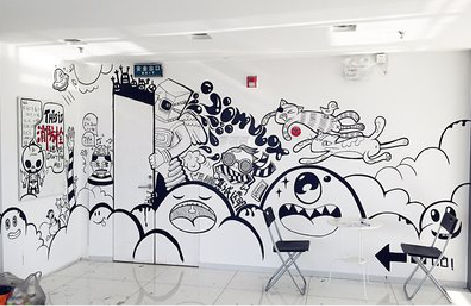 漳平手绘墙并非传统涂鸦。